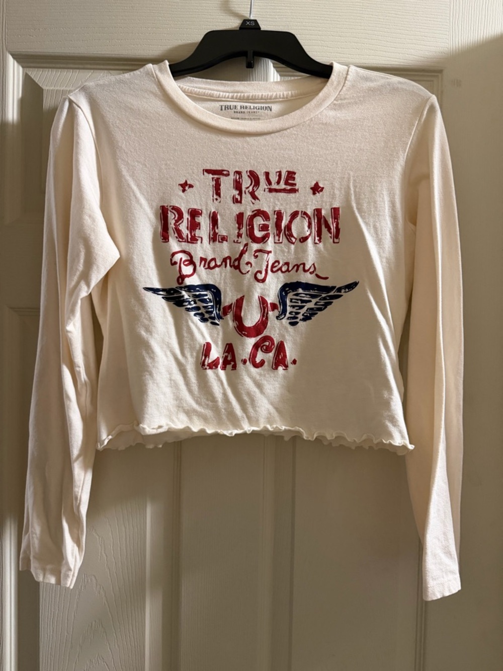 True Religion Cropped Long Sleeve Tee